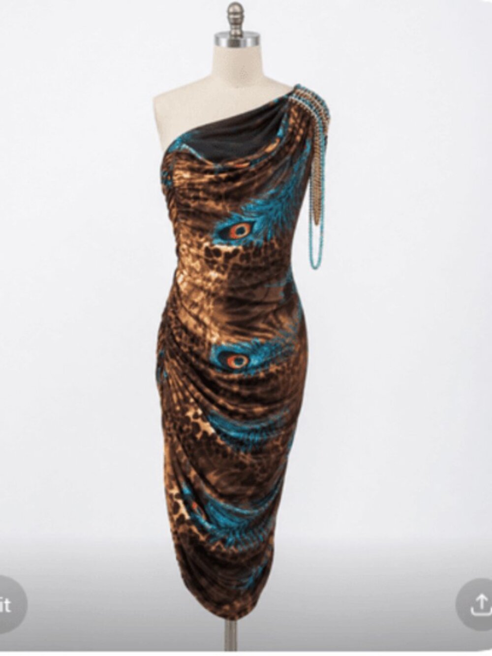 Jovani Womans peacock off shoulder Cocktail party prom dance Dress womans 2